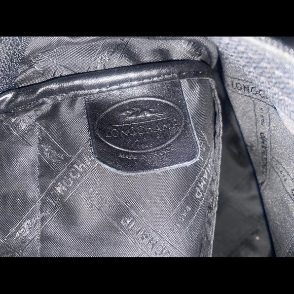 LONGCHAMP BLACK VTG LEATHER SMALL BACKPACK Bag RUSTIC GOLD RARE CHIC LUX - Picture 4 of 15